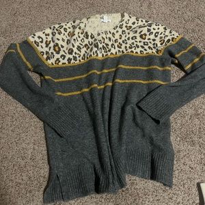 Cute striped and cheetah sweater